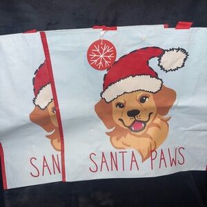 Dog Santa Paws Reusable Shopping Tote Bag - Set of 2